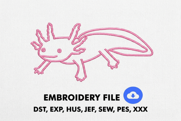 Axolotl Lineart Embroidery Design Review for Sellers