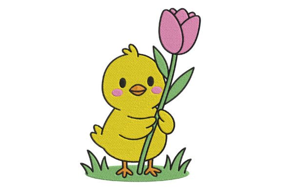 Cute Chick with Tulip Embroidery Design Review