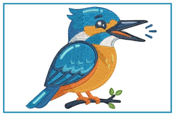 Cute Kingfisher Bird Embroidery Design Review