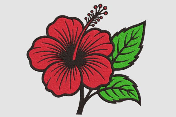 Embroidery Hibiscus Flower Design Review