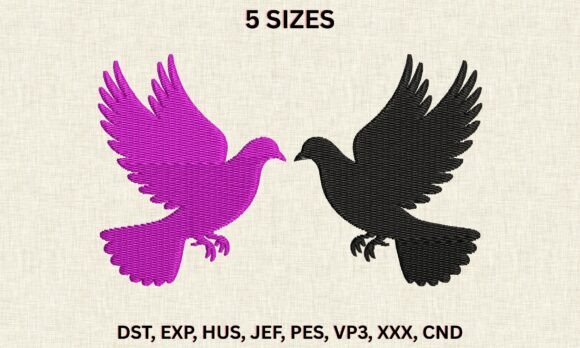 Flying Doves DST EXP Embroidery Pattern Review