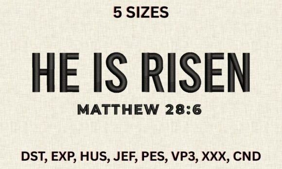 He Is Risen Matthew 28:6 Embroidery File Review