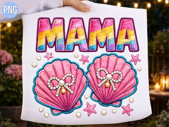Mama Sea Shell Embroidery PNG T-SHIRT Review